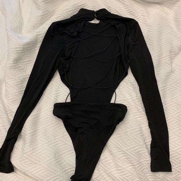 tiger mist backless strappy bodysuit - Picture 2 of 4